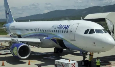 Un avión Airbus de la aerolínea mexicana Interjet.