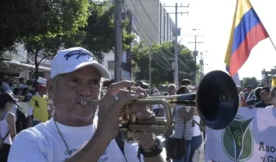 Parque Esther Forero, antes de la marcha.