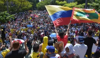 Paseo de Bolívar fue el punto de llegada de la marcha.