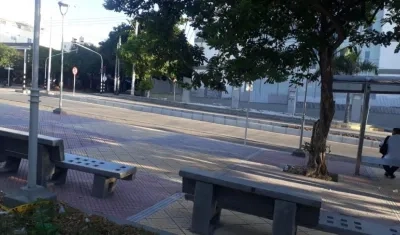 Sector de la calle 90 en las primeras horas del paro.