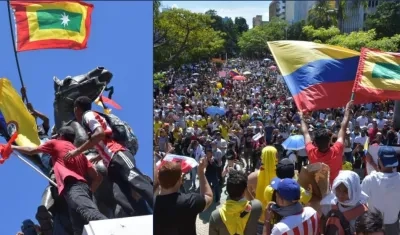 Marcha culminó con normalidad en el Paseo de Bolívar.