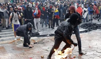 Protestas en la Plaza de Bolívar