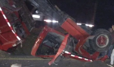 Volqueta accidentada entre Sabanagrande y Malambo.