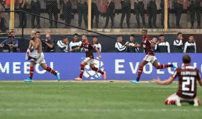 La celebración del Flamengo.