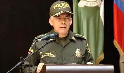 General Óscar Atehortúa, Director de la Policía Nacional.