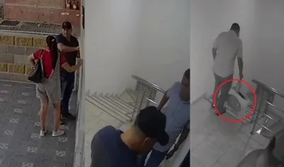 Ladrones grabados en cámara de seguridad.