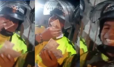 La burla de los policias en Bogotá a los estudiantes.