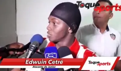 Edwuin Cetré, delantero de la Junior. 