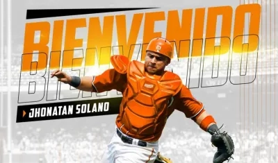 Jhonatan Solano lucirá el uniforme de los Gigantes. 