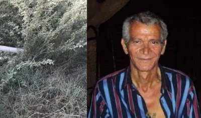 Remberto Lascarro y el lugar donde fue encontrado el cuerpo.