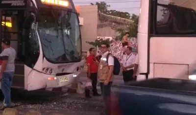 Los vehículos accidentados.