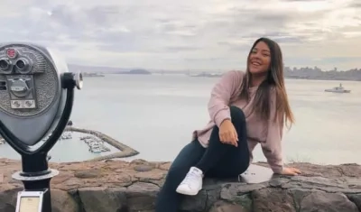 Valentina en uno de sus viajes en el exterior.