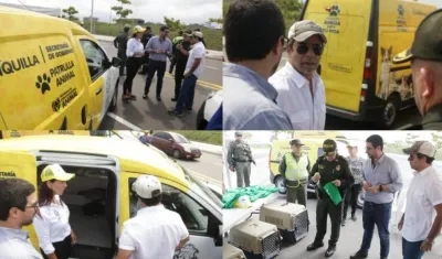 El Alcalde Alejandro Char, Clemente Fajardo y el general Ricardo Alarcón.