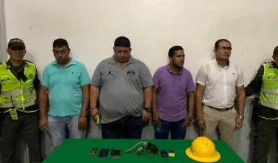 Los cuatro capturados en el intento de fleteo.