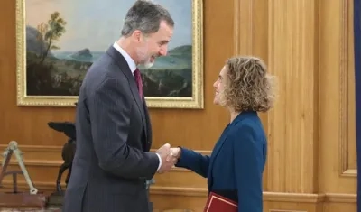 El Rey de España se reunió con la presidenta del Congreso, Meritxell Batet.