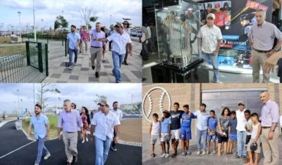 Alejandro Char, Jaime Pumarejo y Philip Goldberg, durante el recorrido.