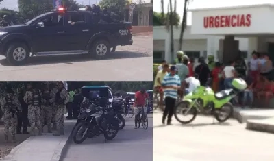 La Policía y el Ejército en el municipio de Campo de la Cruz. La víctima mortal falleció en el hospital.