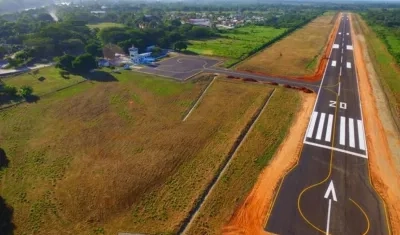 Panorámica del renovado aeropuerto de Mompox.