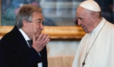 António Guterres y el Papa Francisco.