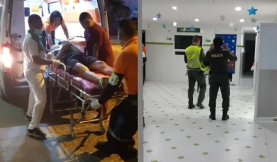 Uno de los lesionados siendo atendido.