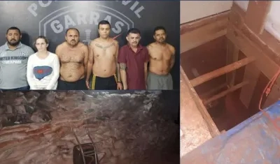 Los capturados que cavaban túnel para atracar un banco en Brasil.