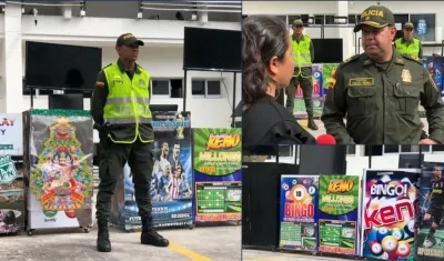 La Policía incautó 23 máquinas electrónicas usadas para esta actividada.