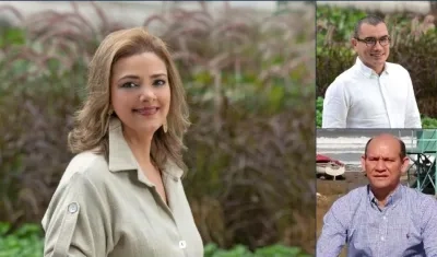 Madelaine Certain será la nueva Secretaria de Planeación. En la otra foto, Luis Eduardo Iriarte y Walter Varela.