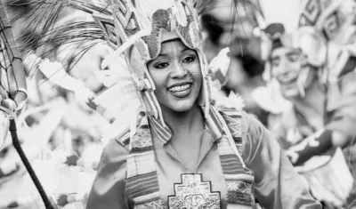 Lucy Villarreal, en una de sus presentaciones en Carnaval.