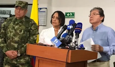 El Ministro de Defensa, Carlos Holmes Trujillo, al término del Consejo de Seguridad.