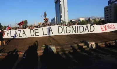Manifestantes en Chile.