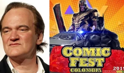 El cineasta Quentin Tarantino/afiche promocional de Comic Fest Colombia.