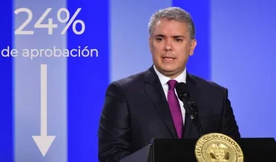 Solo un 24% de los encuestados aprobó la gestión del Presidente Iván Duque.
