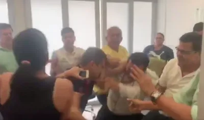 Momentos de la pelea.