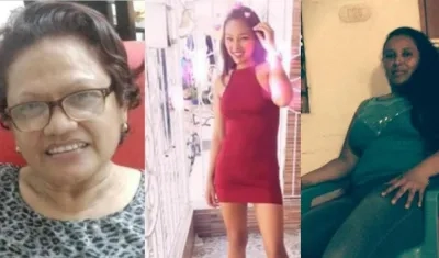 Tres de las mujeres que fueron asesinadas este año en Barranquilla.