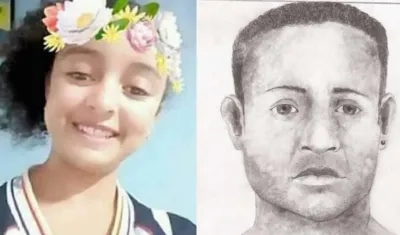 Adolescente asesinada (lado izquierdo) y el retrato hablado de uno de los presuntos delincuentes.