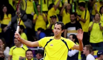 La celebración de Daniel Galán.