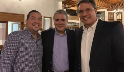 Juan Manuel Daza Iguarán, Viceministro del Interior; Iván Duque Márquez, Presidente de la República, y Rodolfo Molina Araújo, presidente de la Fundación Festival de la Leyenda Vallenata.