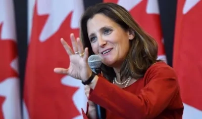 Chrystia Freeland,  ministra de Asuntos Exteriores de Canadá.