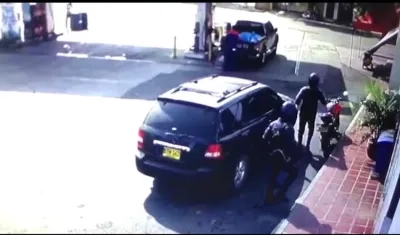 Momento del robo tentado.