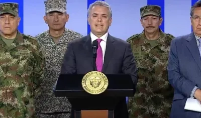 Iván Duque, presidente de Colombia, en rueda de prensa.