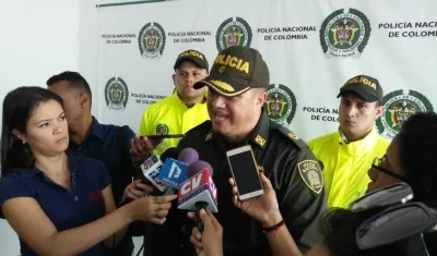 Teniente coronel Jorge Pinzón, comandante operativo encargado de la Policía Metropolitana.