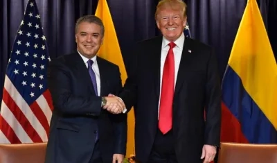 El Presidente de la República, Iván Duque y su homólogo Donald Trump.