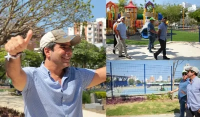 Alcalde Char durante su visita al parque en Bosques del Norte.
