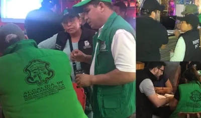 Funcionarios en los operativos en la calle 82.