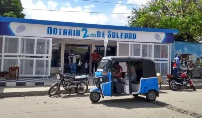 Fachada de la Notaría Segunda de Soledad.