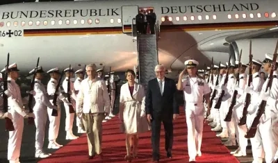 El Presidente de Alemania a su llegada a Cartagena.
