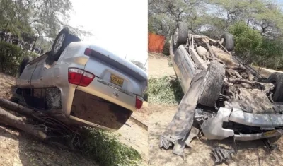 Así quedó la camioneta.