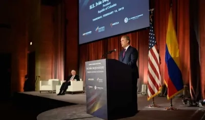 Presidente Duque ante empresarios.