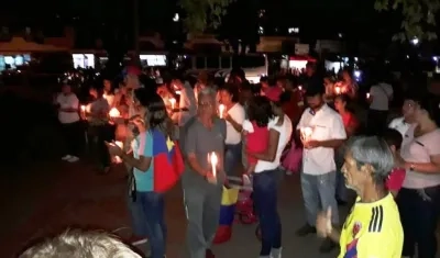 Vigilia en la ciudad fronteriza San Antonio del Táchira