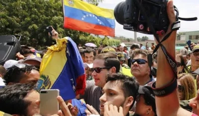 Marco Rubio en su visita a Cúcuta.